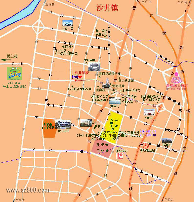 沙井镇交通地图---宝安区地图--深圳交通地图